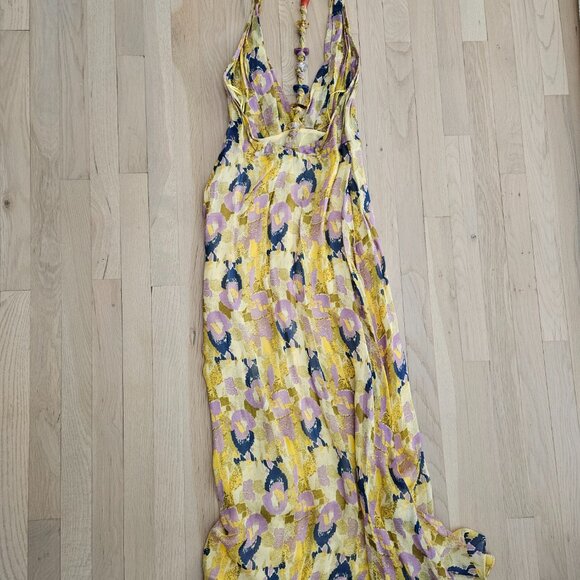 Zara - Printed Beaded Backless Halter Dress - Picture 7 of 9